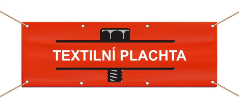 Textilní plachta | banner s oky a zesílenými okraji KLASIK